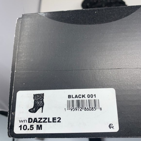 Nine West Dazzle 2 Ankle Boots Womens 10.5M Black Almond Toe Stiletto Heel S0537 - Picture 9 of 10